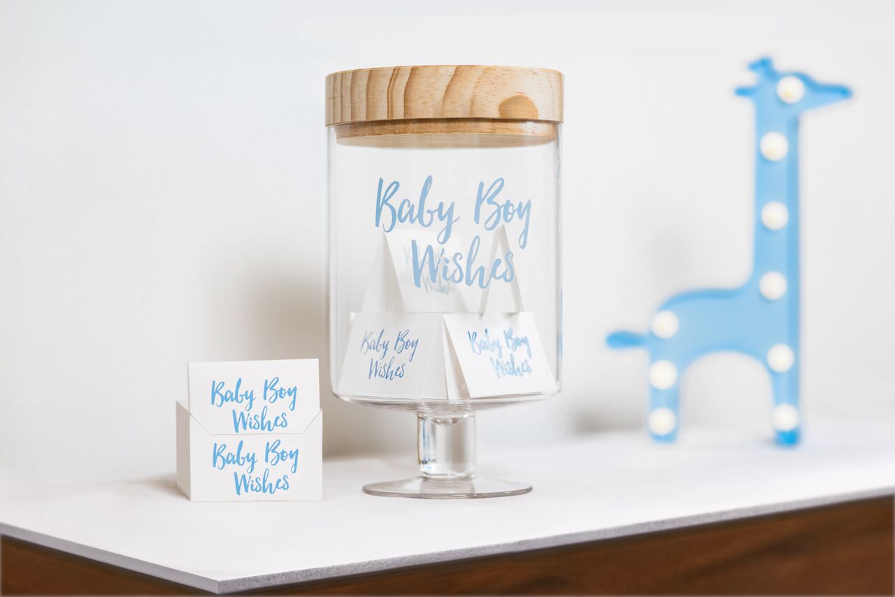 Baby Boy Wishes Glass Jar